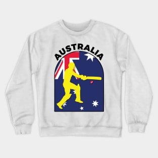 Australia Cricket Batsman Australia Flag Crewneck Sweatshirt